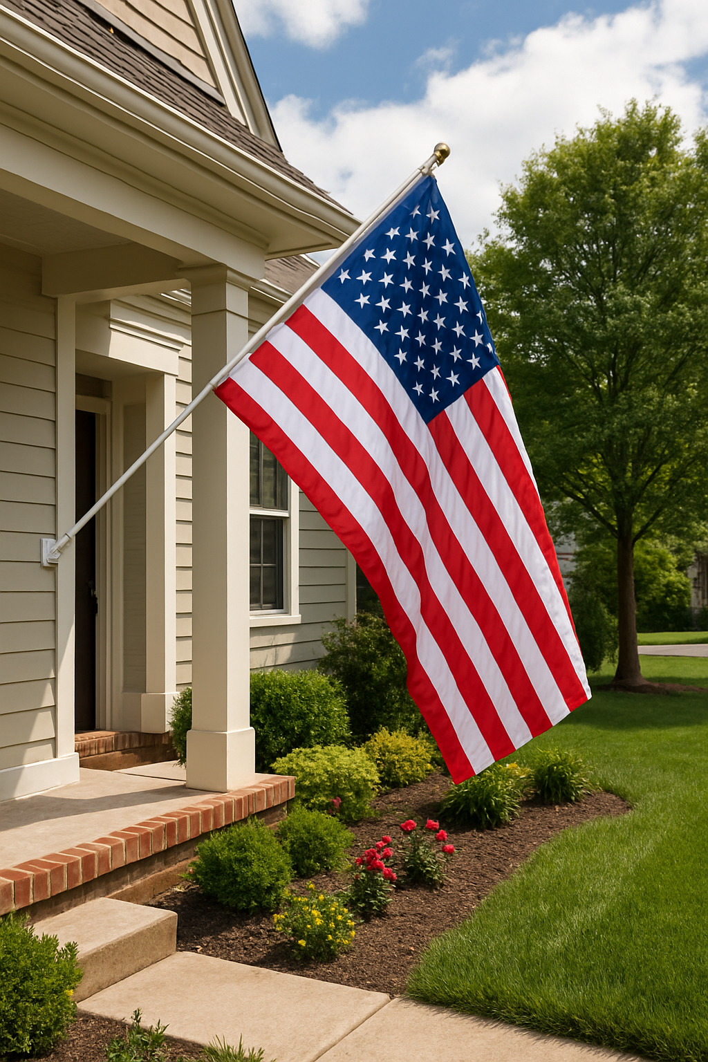 Outrigger Wall Mount Aluminum Flagpoles | External Halyard System | Made in the USA