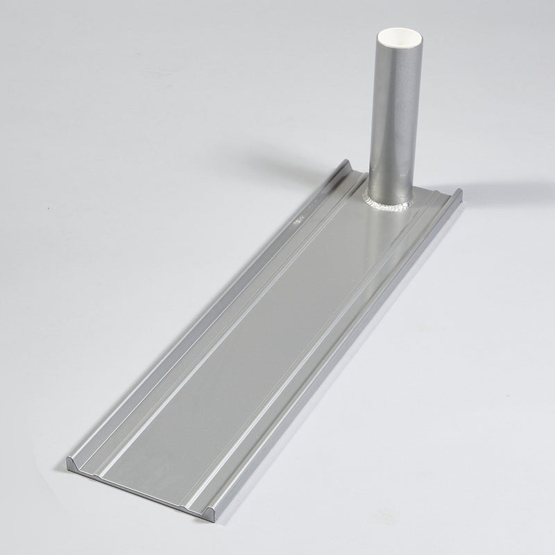 Load image into Gallery viewer, Lightweight aluminum flagpole wheel or RV stand base with welded upright sleeve for portable flagpole mounting.