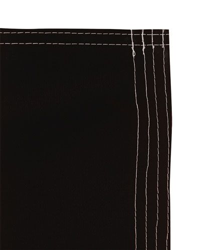 Load image into Gallery viewer, Close-up detail of the fly end of the NFL Deluxe Sport Flag, highlighting the quadruple white stitching for long-lasting durability and prevention of fraying.