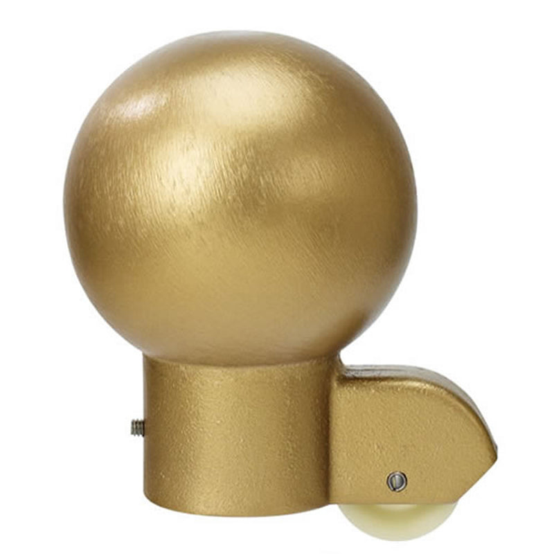 Load image into Gallery viewer, Bronze External Halyard Stationary Cast Ball Truck with a durable gold finish and integrated pulley wheel, made in the USA.