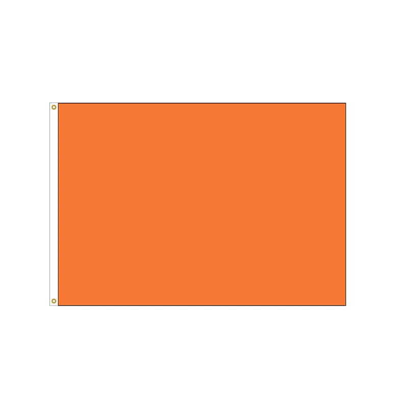 Load image into Gallery viewer, Solid plain safety orange nylon golf flag with a white header and metal grommets visible in the corners.