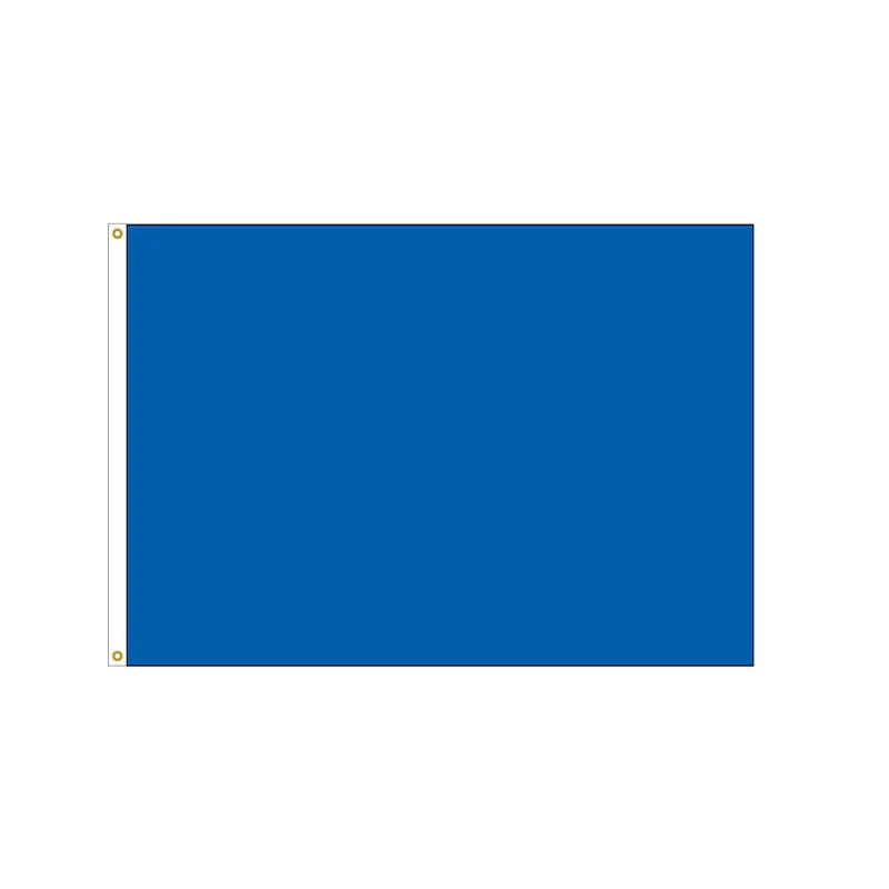 Load image into Gallery viewer, Solid plain royal blue nylon golf flag in a rectangular shape, featuring a white header and brass grommets.