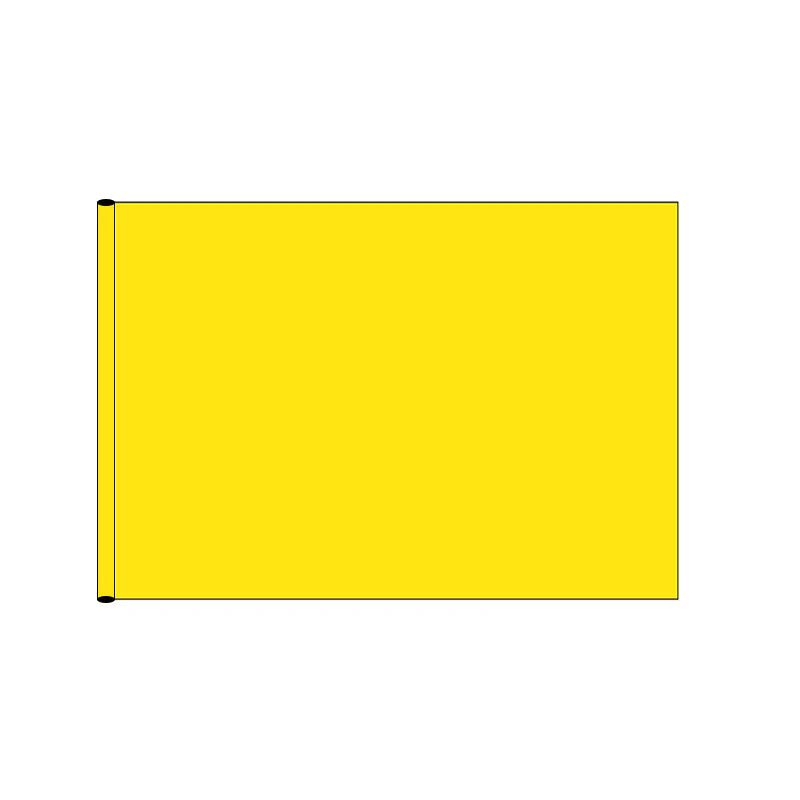 Load image into Gallery viewer, Bright solid yellow nylon golf flag shown flat, demonstrating the tube header style for golf hole poles.
