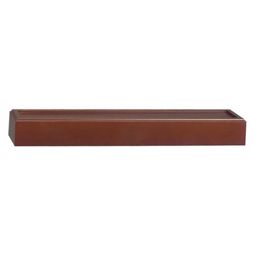 Load image into Gallery viewer, Pedestal urn for flag case in cherry wood finish featuring smooth rectangular design with open top compartment and clean lines made in USA