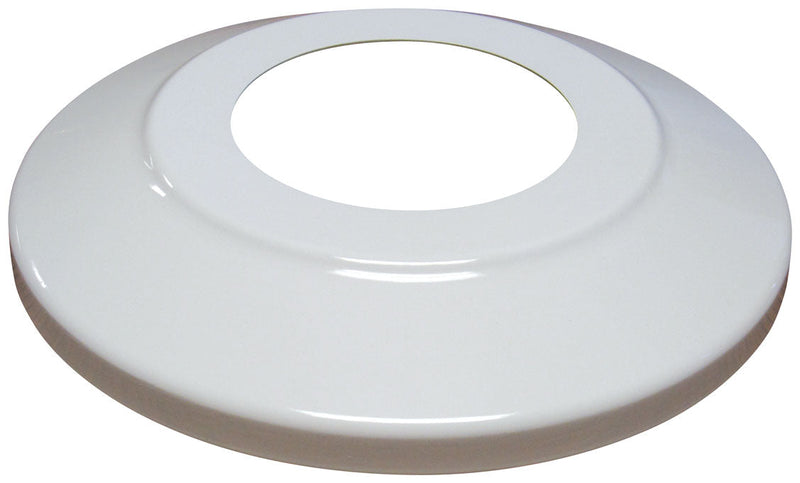 Load image into Gallery viewer, Glossy white powder-coated Standard Profile Aluminum Flagpole Flash Collar with a smooth, tapered cone shape.