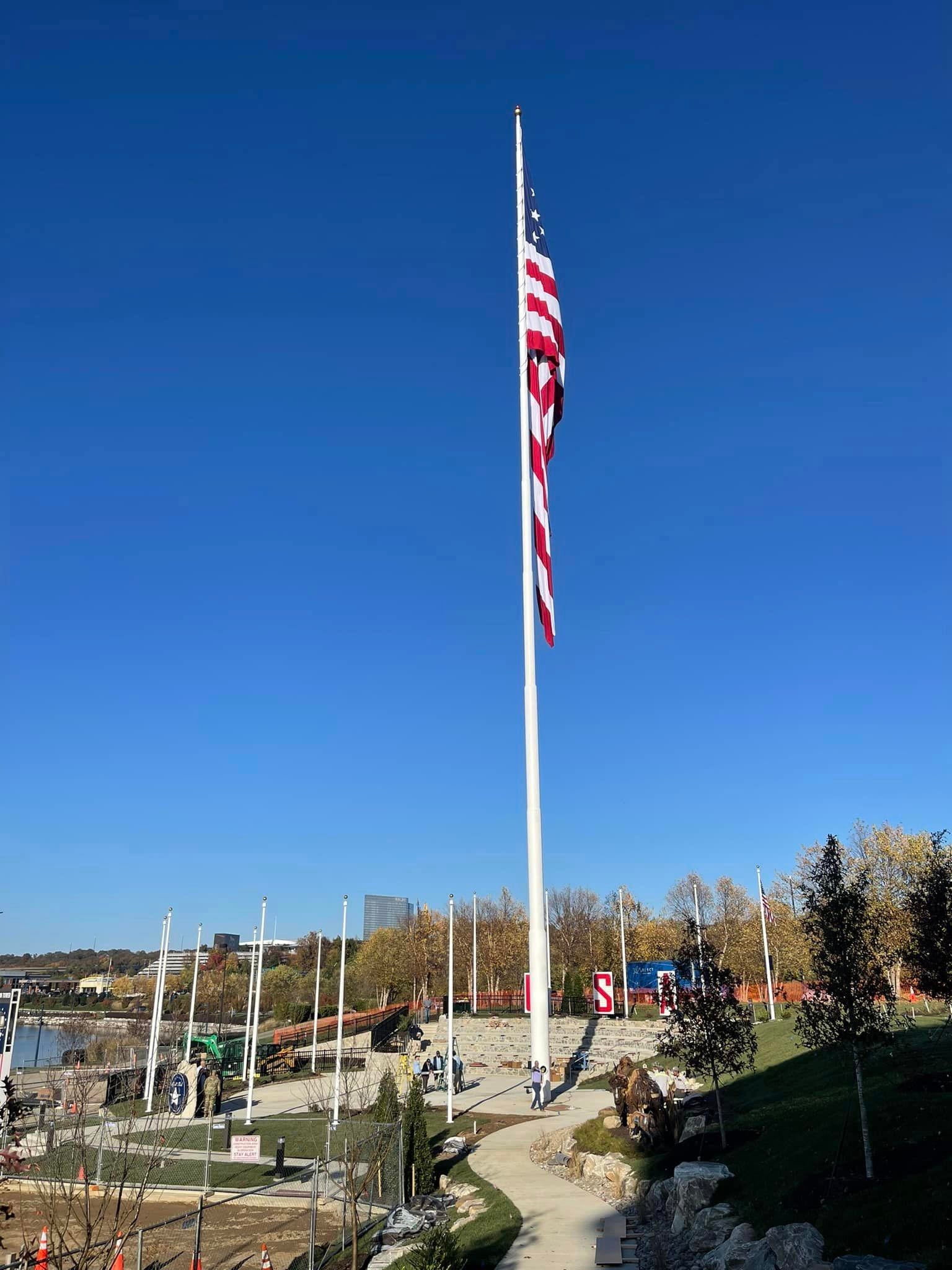 Colossal Steel Flagpole with Internal Stainless Steel Winch System (80' - 800')