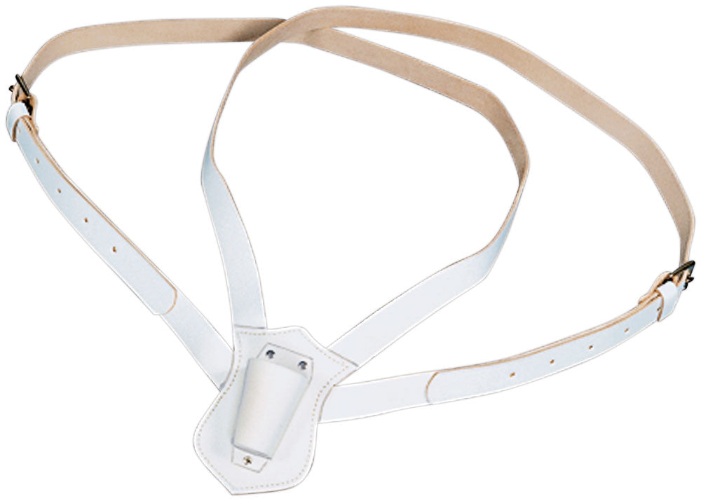 Double Strap Leather Carrying Belt - White