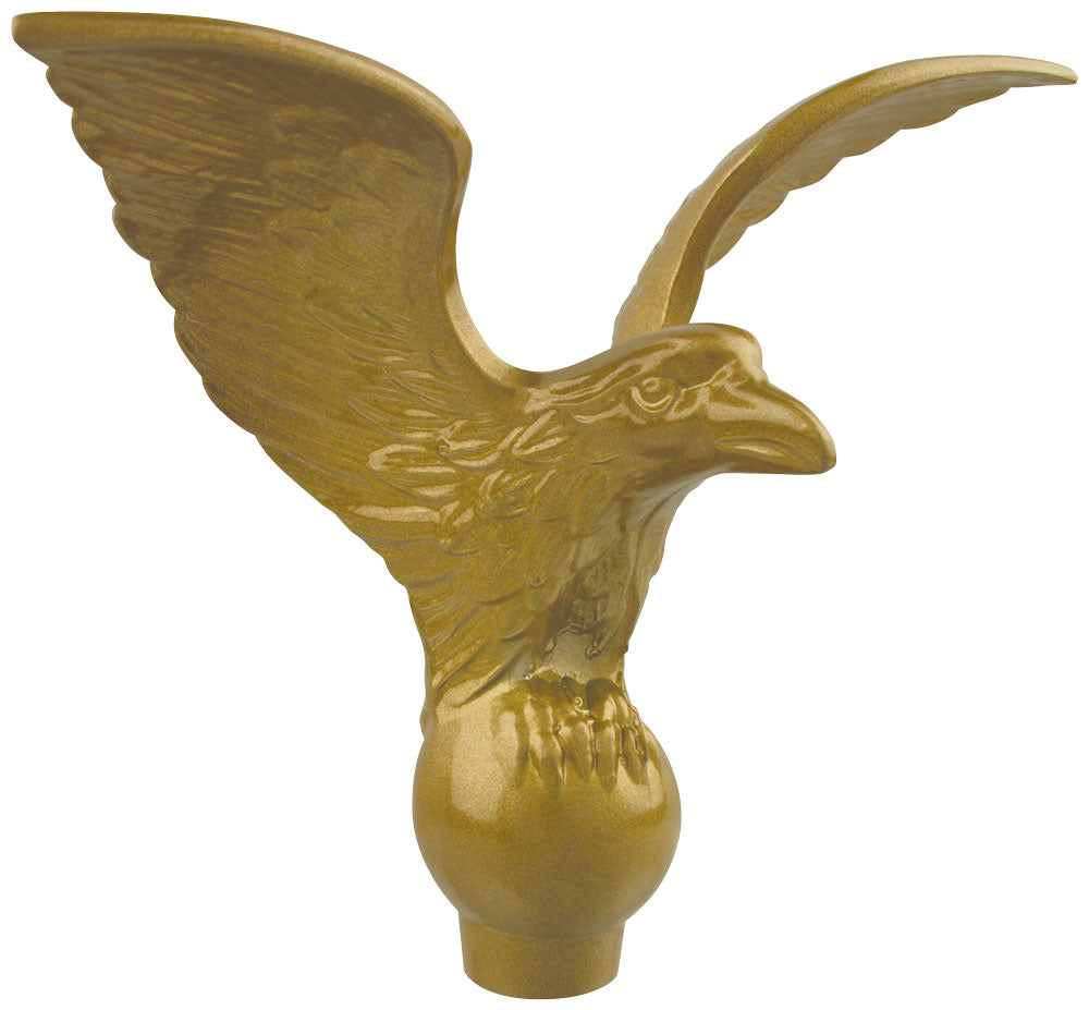 Gold Powder Coat Metal Eagle Flagpole Ornament - 1/2