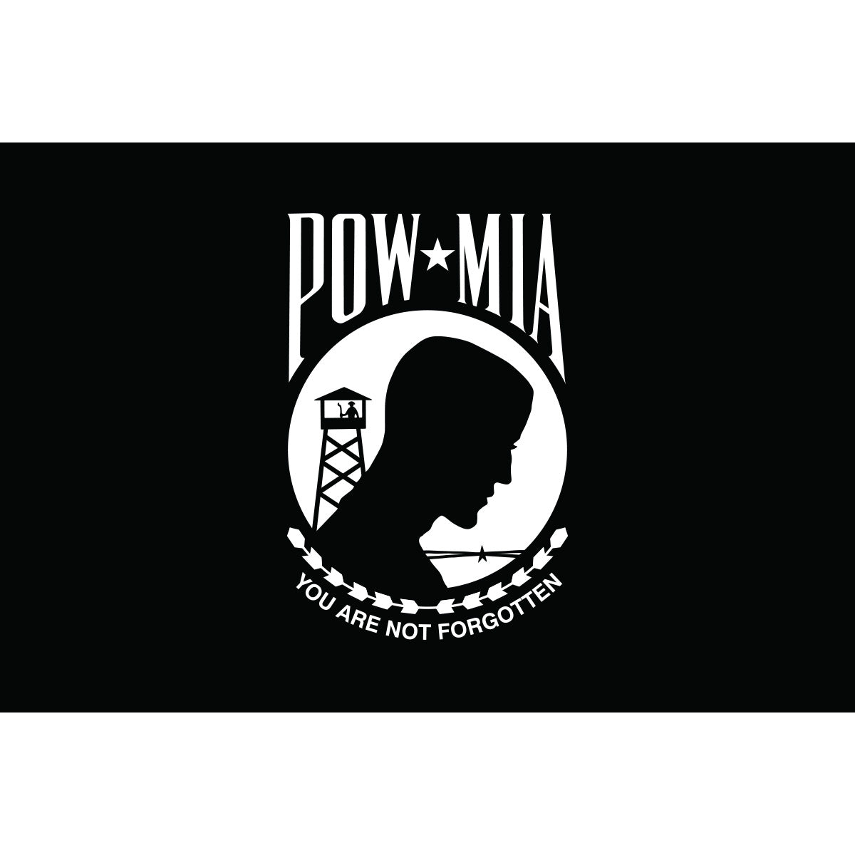 3'x5' Poly-Cotton Single Face POW-MIA Flag