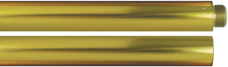 Load image into Gallery viewer, Gold anodized aluminum marching band flagpole featuring a threaded ornament adapter for finials and parade accessories.