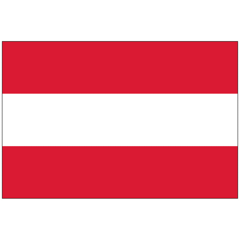 Load image into Gallery viewer, The national flag of Austria, featuring a tricolor of red, white, and red horizontal stripes.