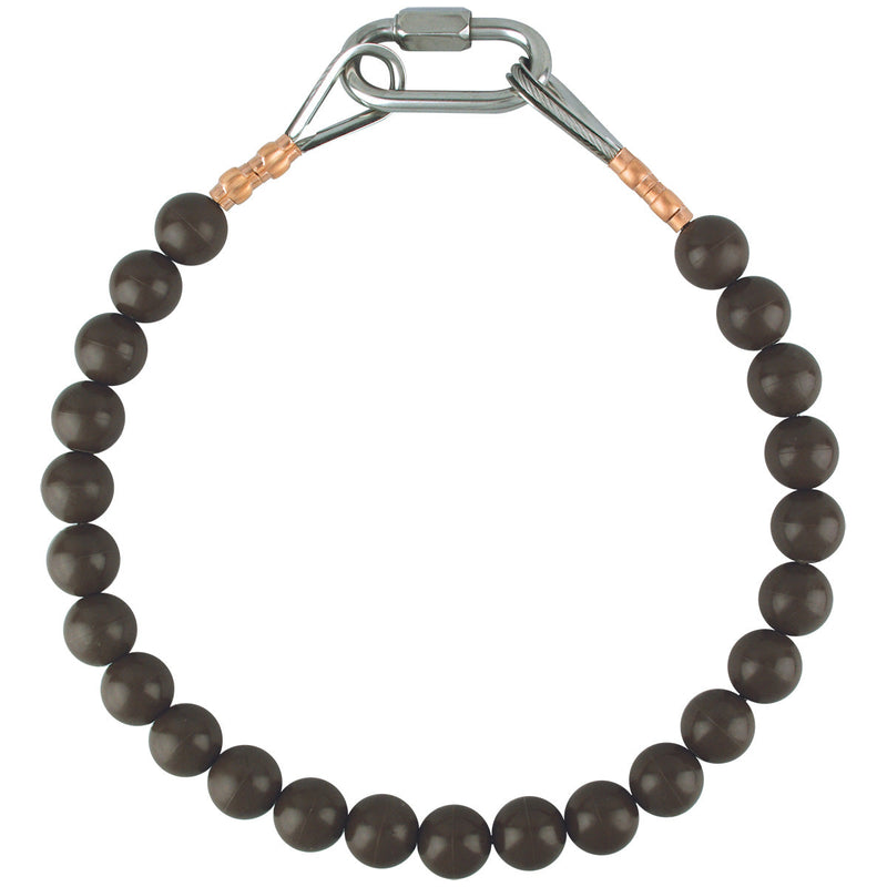 Load image into Gallery viewer, Bronze beaded flagpole retainer ring designed for external halyard flagpoles, featuring weather-resistant beads and sturdy stainless-steel wire.