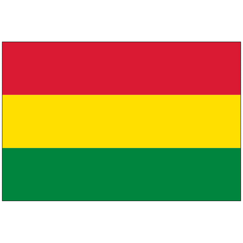 Load image into Gallery viewer, Horizontal tricolor flag of Bolivia with red, yellow, and green stripes and no emblem, representing the national civil variant.