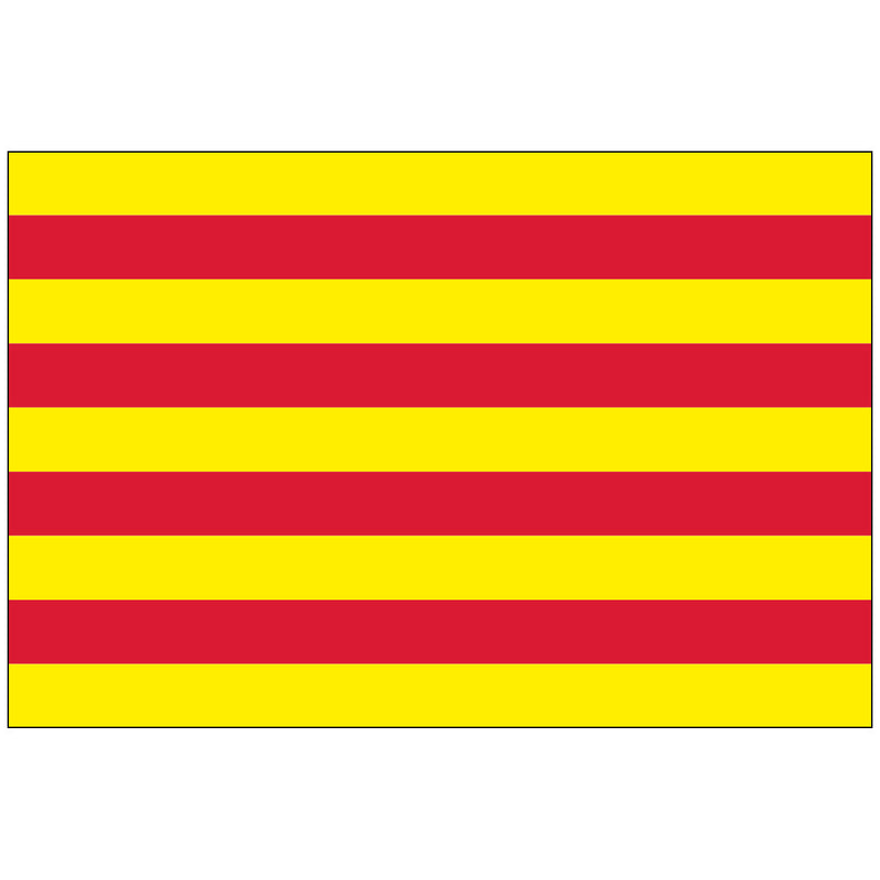 Load image into Gallery viewer, Flag of Catalonia (Senyera) made of nylon, featuring nine horizontal stripes, with four red bands and five yellow bands alternating.