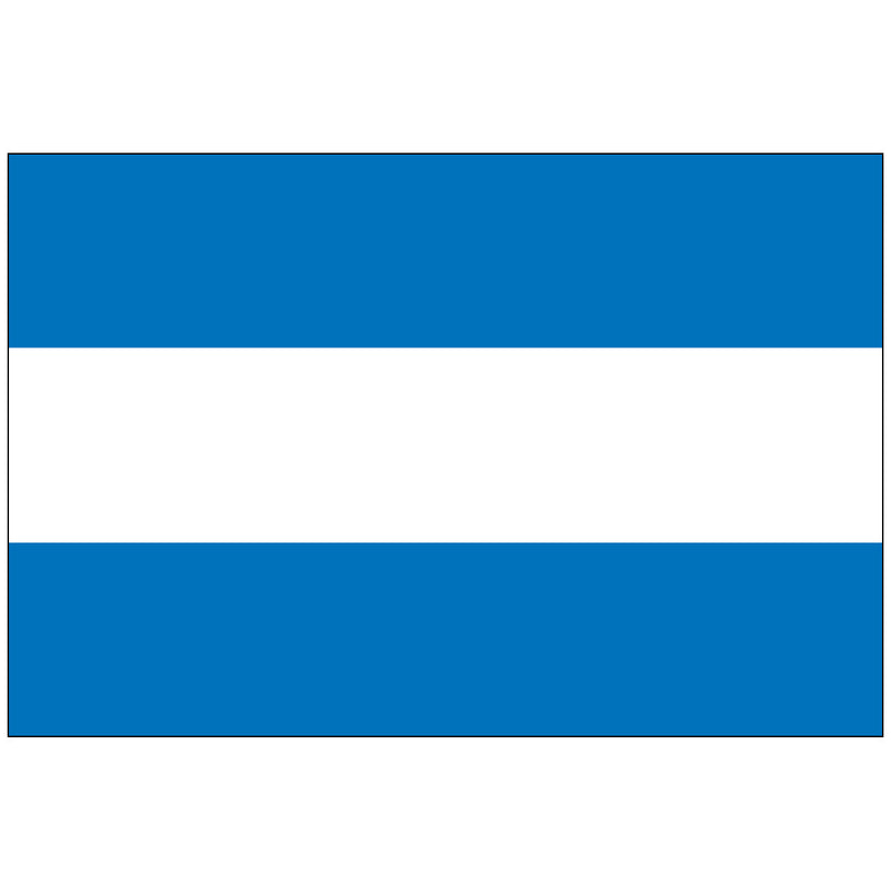 Load image into Gallery viewer, Plain version of the El Salvador World Flag (civil flag), featuring three equal horizontal stripes of bright blue, white, and blue, representing the ocean and the land.