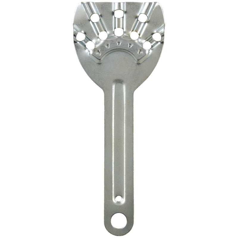 Load image into Gallery viewer, Seven-position, long-handled, galvanized steel Finger Bracket featuring a flared top with seven small flag holes and a long, narrow base with a single hole at the bottom, ideal for mounting small stick flags.
