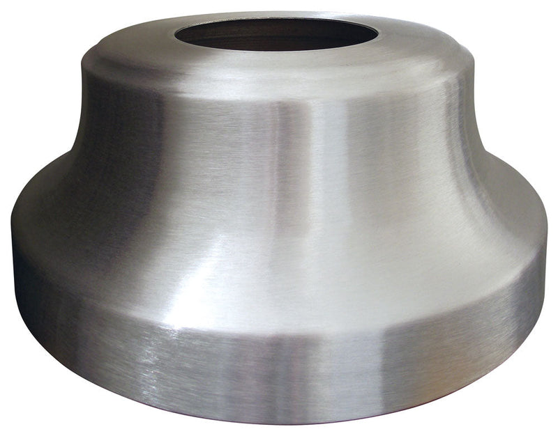 Load image into Gallery viewer, A silver-colored, trumpet-shaped flash collar designed for flagpole installation.