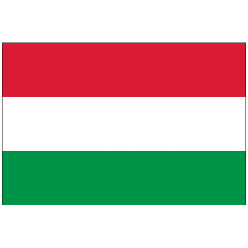 Load image into Gallery viewer, National Civil Flag of Hungary: A simple horizontal red, white, and green tricolor (symbolizing strength, faithfulness, and hope) without a central emblem.