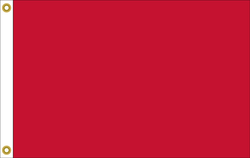 Load image into Gallery viewer, Solid red nylon signal flag with brass grommets for nautical communication; corresponds to the letter 'B' (Bravo).