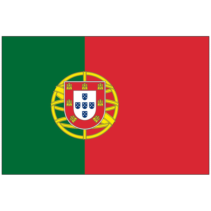 Load image into Gallery viewer, The flag of Portugal, featuring two vertical bands of green and red with the national coat of arms at the boundary of the colors.