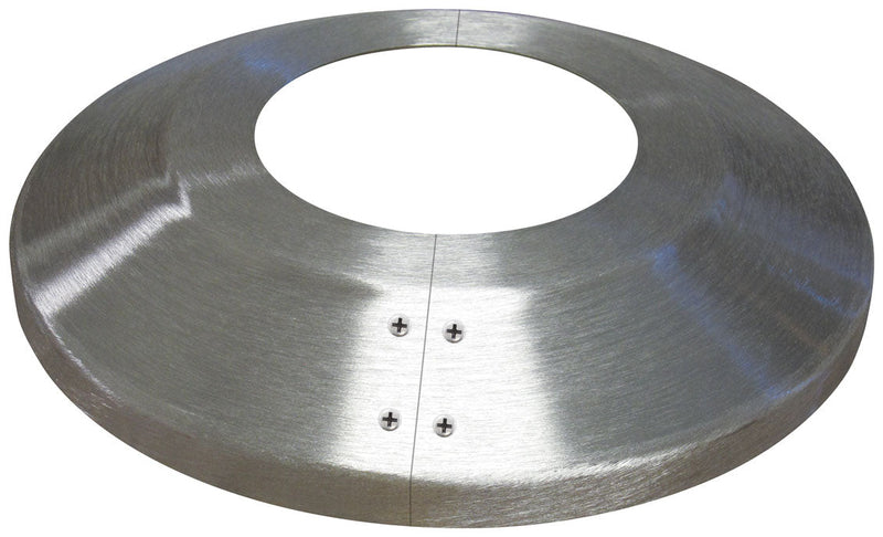 Load image into Gallery viewer, Brushed aluminum Standard Profile Split Aluminum Flagpole Flash Collar, secured together by four visible screws for easy installation.