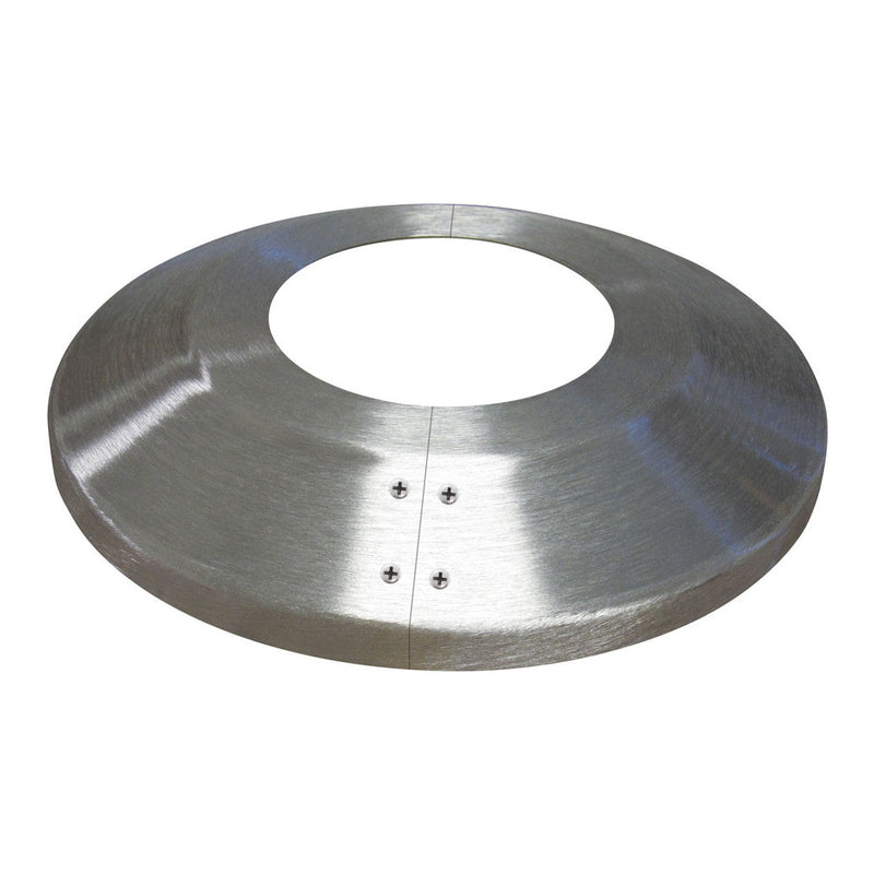 Load image into Gallery viewer, Satin aluminum Standard Profile Split Aluminum Flagpole Flash Collar, a two-piece cover for installation without lowering the flagpole.