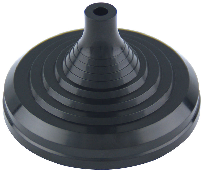 Load image into Gallery viewer, Tiered black-finished Styrene Plastic Table Base with a matte texture, suitable for small parade and desk flags.