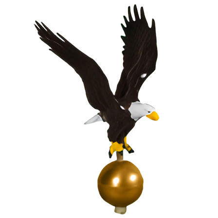 Painted Flying Eagle Cast Aluminum Flagpole Ornament - 1/2