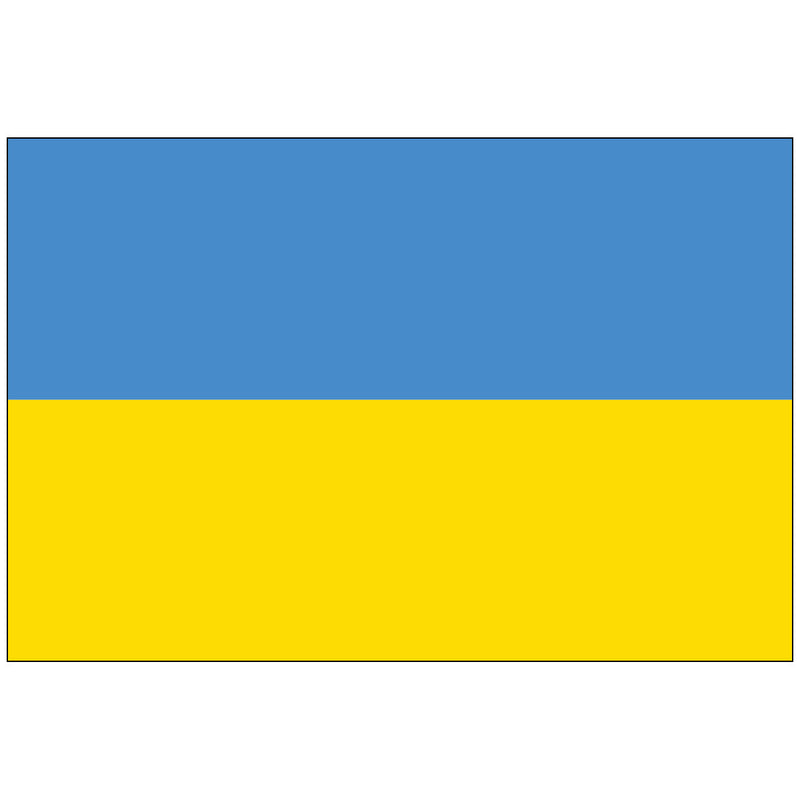 Load image into Gallery viewer, Flag of Ukraine with two horizontal bands; blue on top symbolizing the sky, and yellow below representing wheat fields, conveying harmony and freedom.