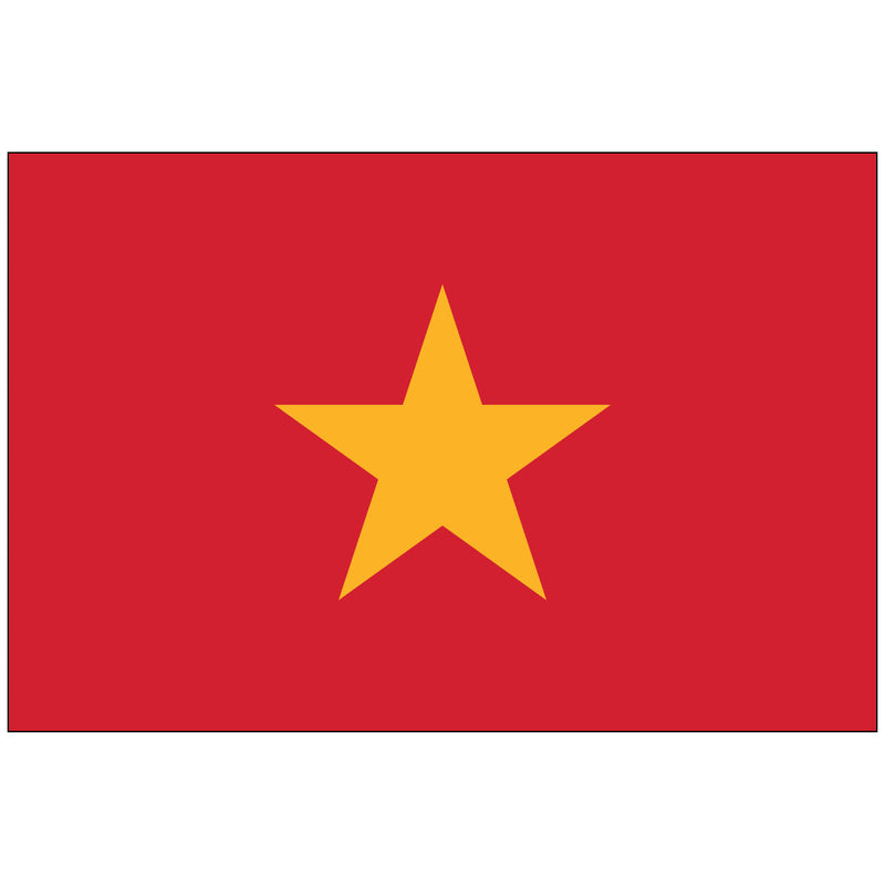 Load image into Gallery viewer, Horizontal Vietnam nylon world flag, also known as the Golden Star flag. It consists of a solid red field with a large, centered five-pointed golden-yellow star representing the country's people.