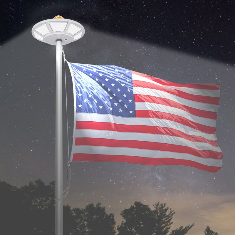 Load image into Gallery viewer, Elite Solar Flagpole Light - White Finish
