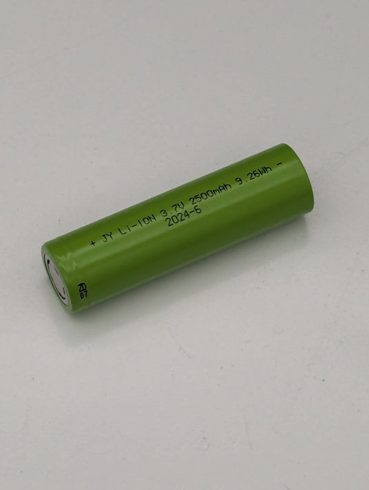 18650 lithium-ion battery rated at 3.7V and 2500mAh, designed for use with Anthem and Patriot solar lights.