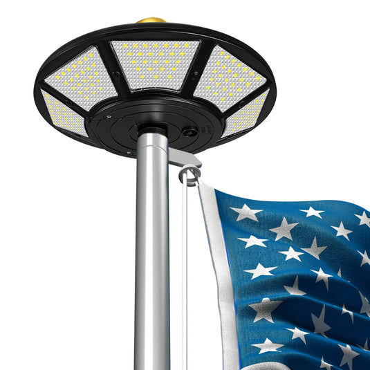 Elite Solar Flagpole Light - Black Finish