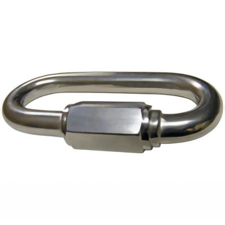 2-7/8" Stainless Steel Quick Link, corrosion-resistant oval connector with threaded locking nut