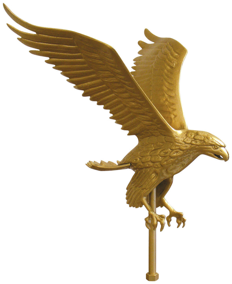 Load image into Gallery viewer, Gold Eagle Aluminum Flagpole Ornament - 1/2&quot;-13NC Threaded
