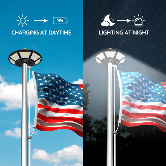 Elite Solar Flagpole Light - Black Finish