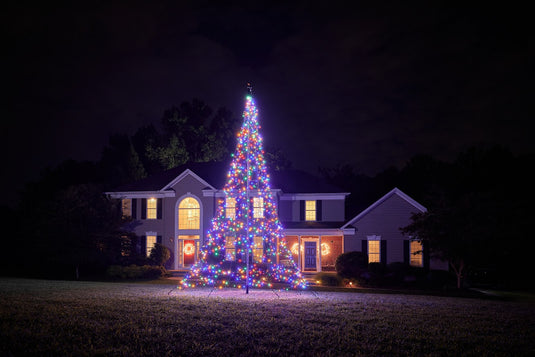 Fairybell Multi Color Flagpole Christmas Tree Light