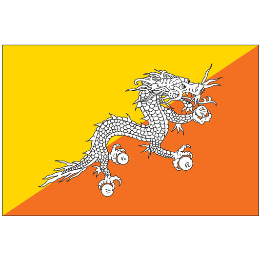 4" x 6" Bhutan - Endura-Gloss Mounted Flag