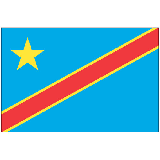 4" x 6" Democratic Republic of the Congo - Endura-Gloss Mounted Flag