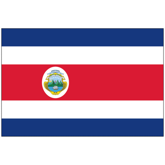 4" x 6" Costa Rica (w/ Seal) - Endura-Gloss Mounted Flag