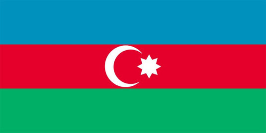 4" X 6" VALPRIN AZERBAIJAN STICK FLAG - POLYESTER
