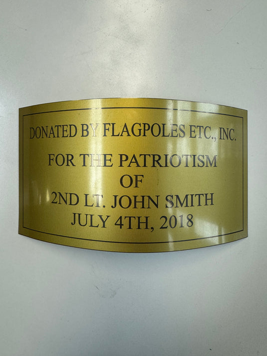 ENGRAVED PLAQUE for Flagpoles