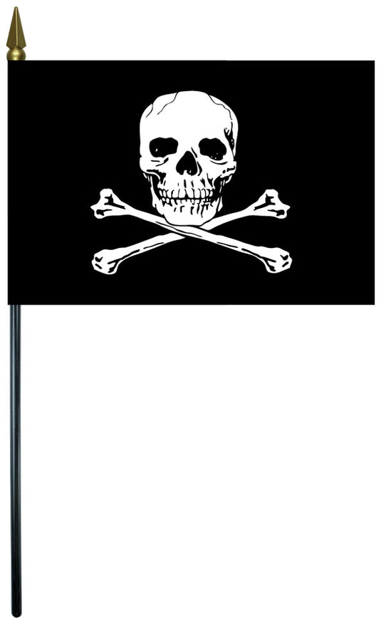 4"x6" Jolly Roger Stick Flags - 12 Pack