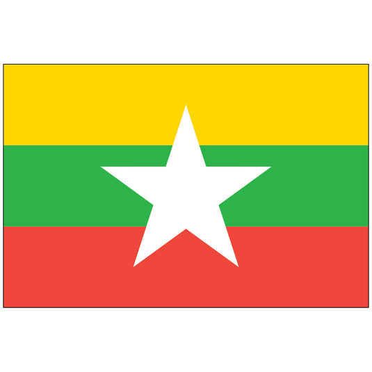 4" x 6" Myanmar - Endura-Gloss Mounted Flag