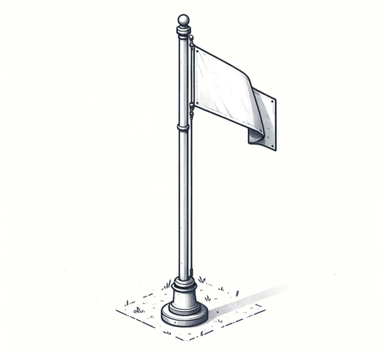 Vertical Wall Mount Stationary Flagpole (12' - 25') Straight Shaft