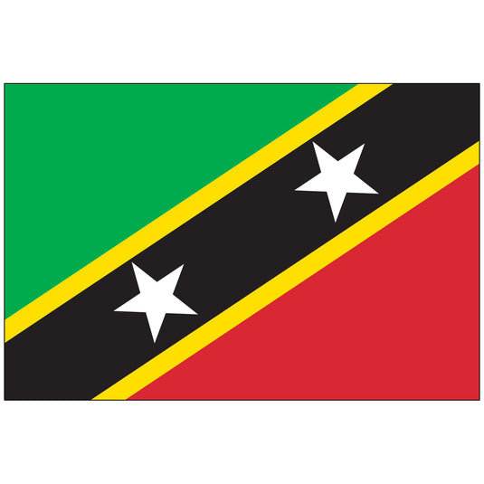 4" x 6" Saint Christopher & Nevis - Endura-Gloss Mounted Flag