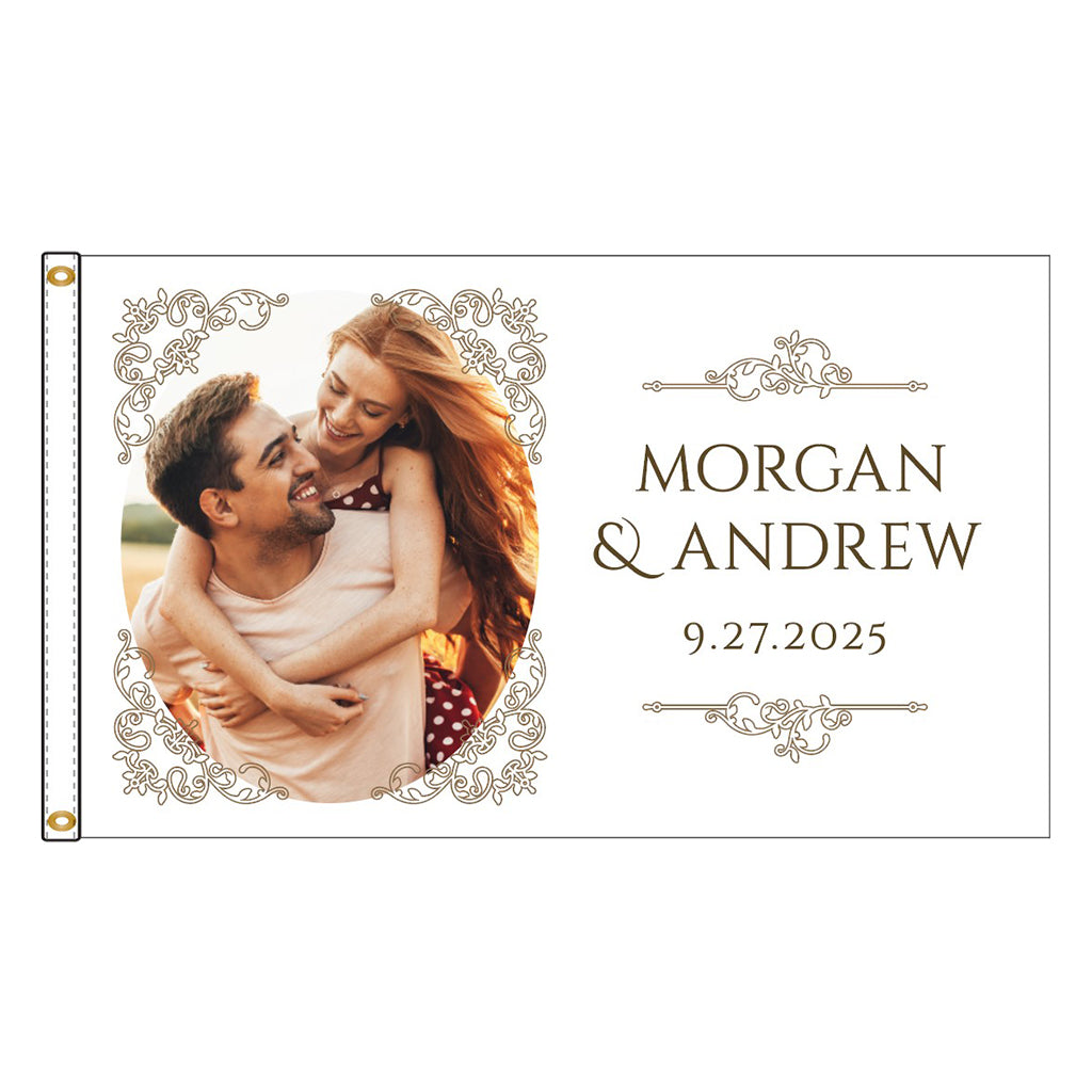 Personalized Digital Nylon Wedding Flag - 3'x5'