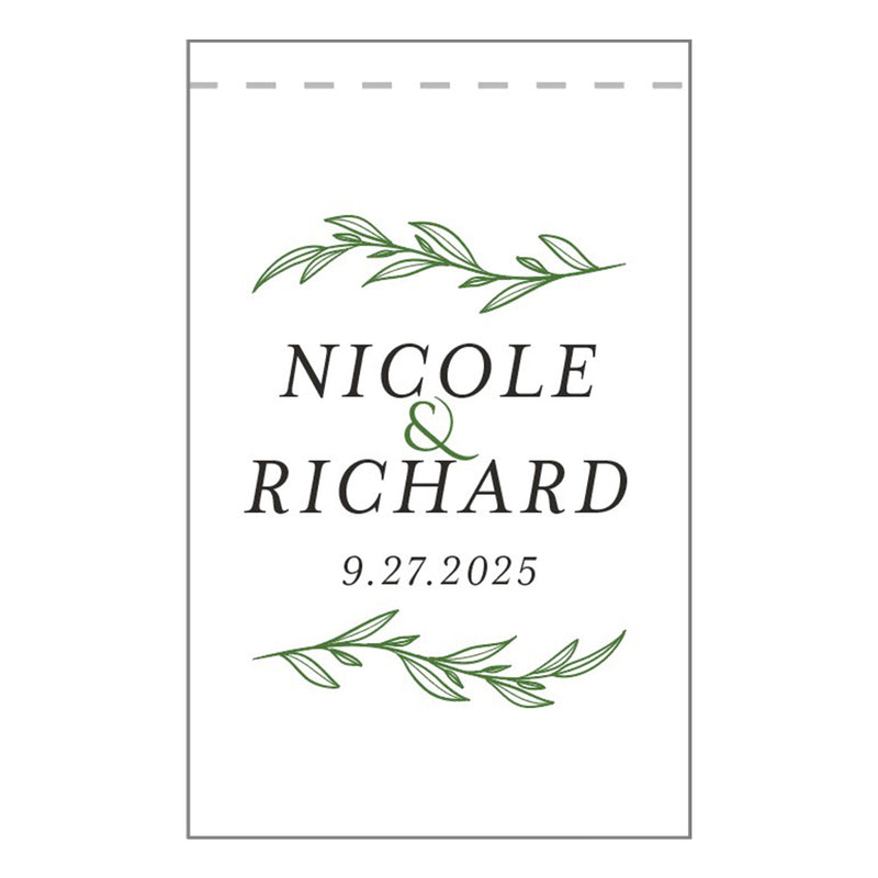 Load image into Gallery viewer, Personalized Wedding Garden Flag – 18" x 12" Nylon
