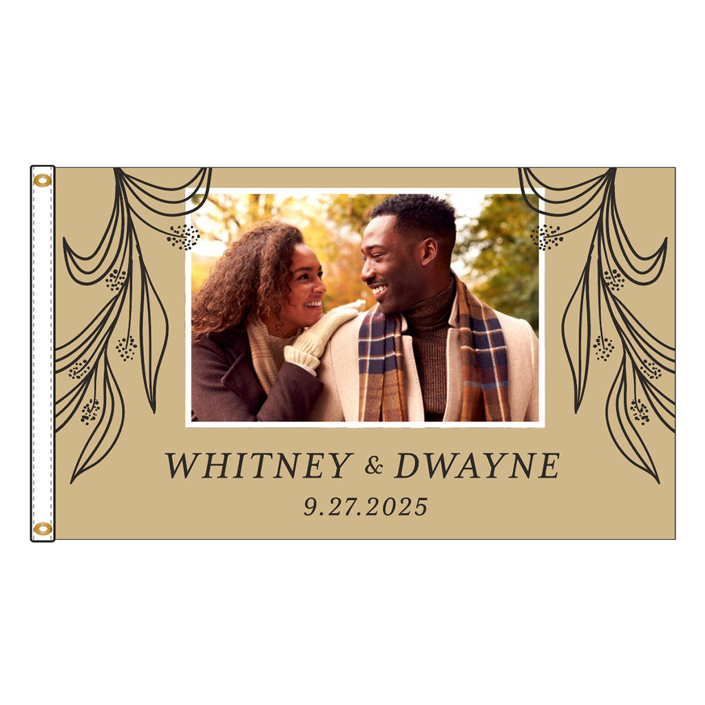 Personalized Digital Nylon Wedding Flag - 3'x5'