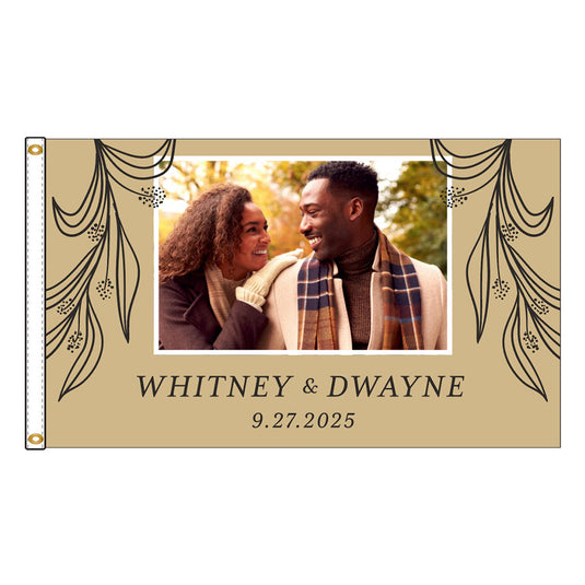 Personalized Digital Nylon Wedding Flag - 3'x5'